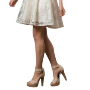 Quipid Tan Platform Ankle Strap High Heels, 7.5